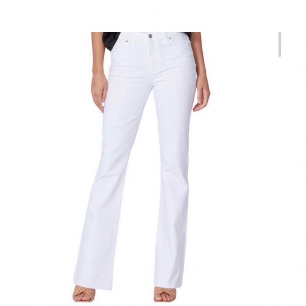 PAIGE Skyline Boot Petite Mid Rise Bootcut Jeans White Size 25 NWT